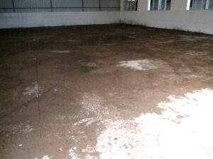 Preparing cement floor