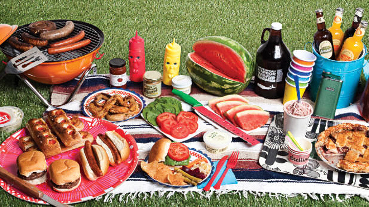 Summer fun barbecue with tea