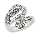 Rose Motif Silver Teaspoon Ring