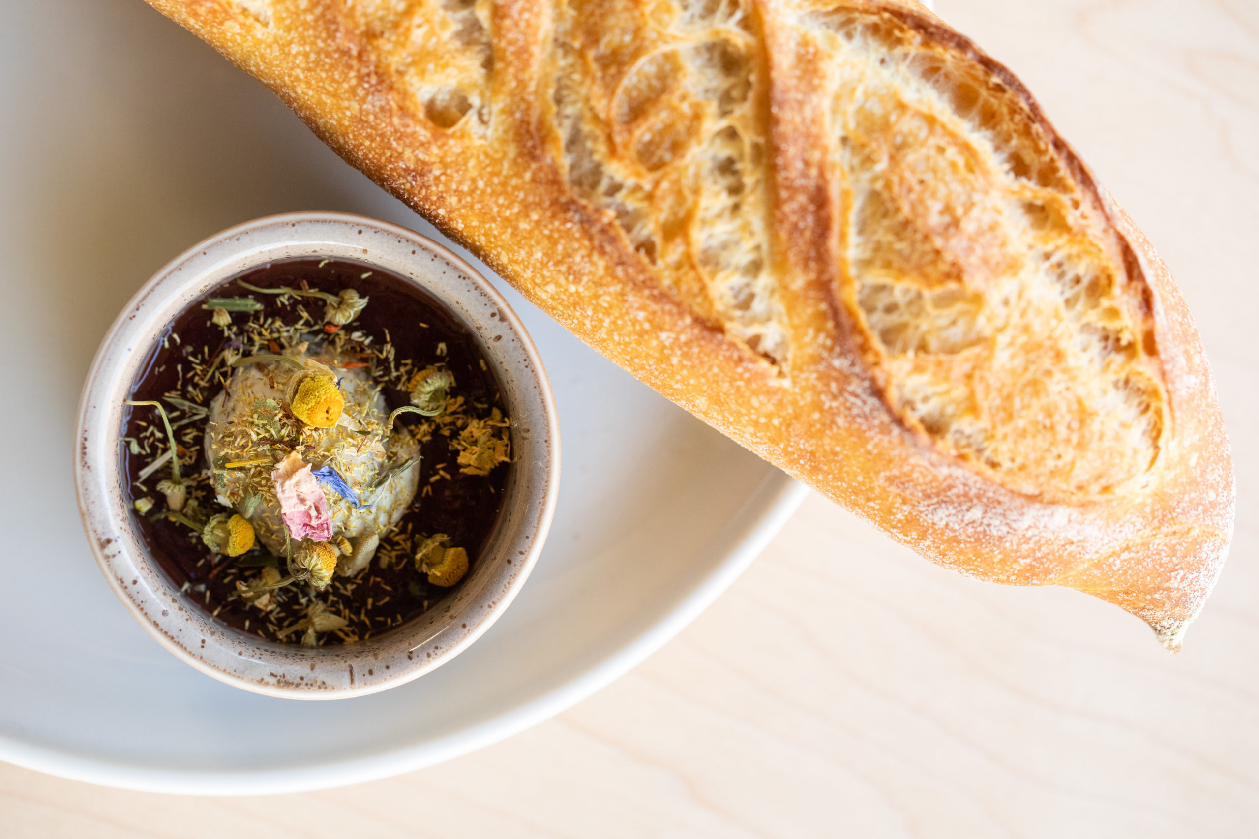 Lord Bergamot jam and Meadow butter with a fresh baguette.