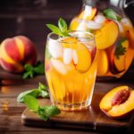 A glass of white sangria made with Oriental Beauty tea