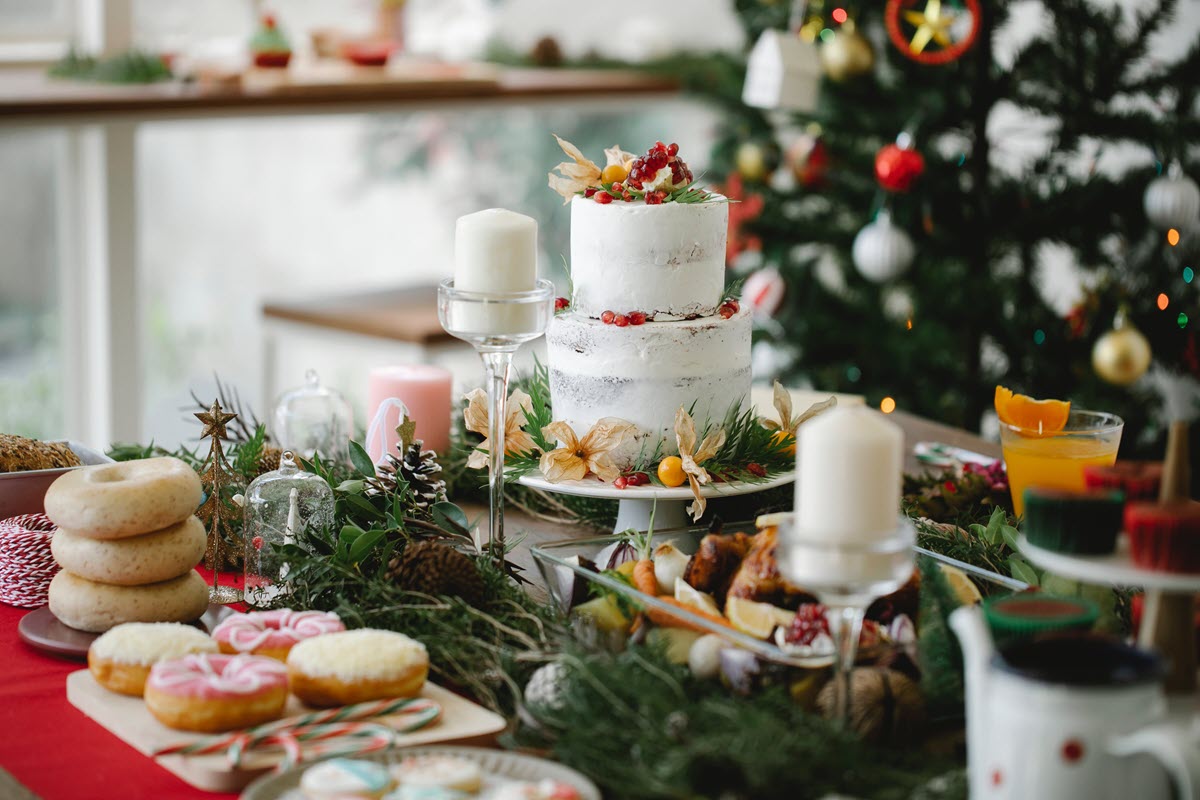 A table full of festive holiday tea desserts. Photo by Tim Douglas.