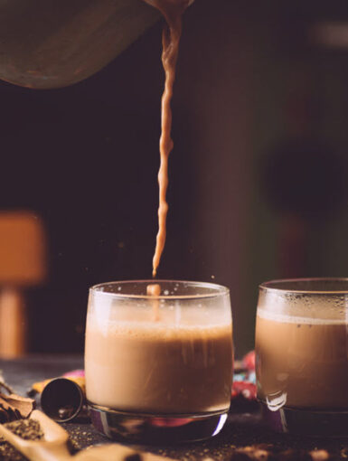 Pouring Bengali chai
