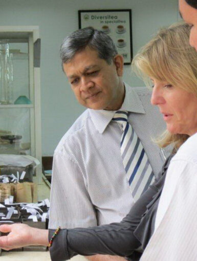 Niraj De Mel with Cindi Bigelow and Prasanna-Panabooke.