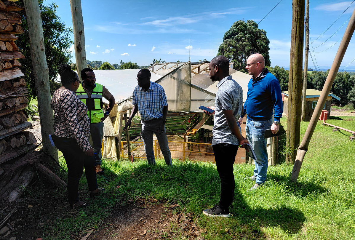 Checking the site for the gasification plant and feedstock with Paul Willacy, CEO, CSS, Browns Plantation, Kenya’s engineering department, and the environmental assessors, © Aarti Shah